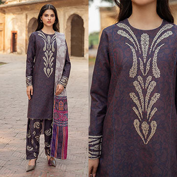 QN832 WINTER 3PC wool karndi Printed - Qirat Noman