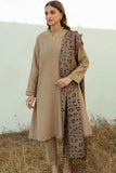 QN958-WINTER 3PC Dhanak Embroidered suit with Printed Shawll