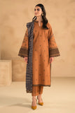 QN631-WINTER 3PC Dhanak Embroidered suit with Printed Shawll