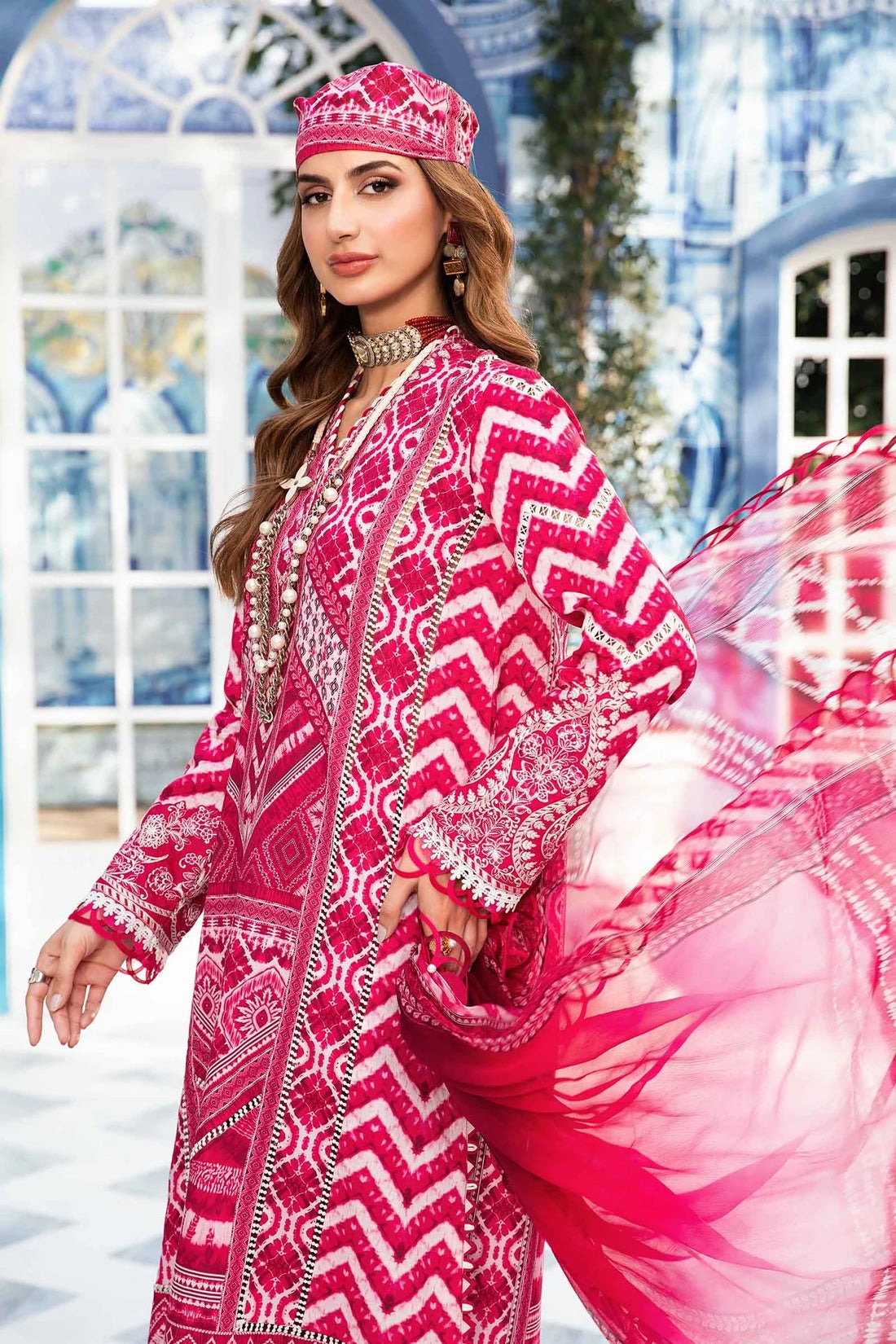 QN792-3 Piece Unstitched Digital Printed Airjet Summer  Lawn Suit - Qirat Noman