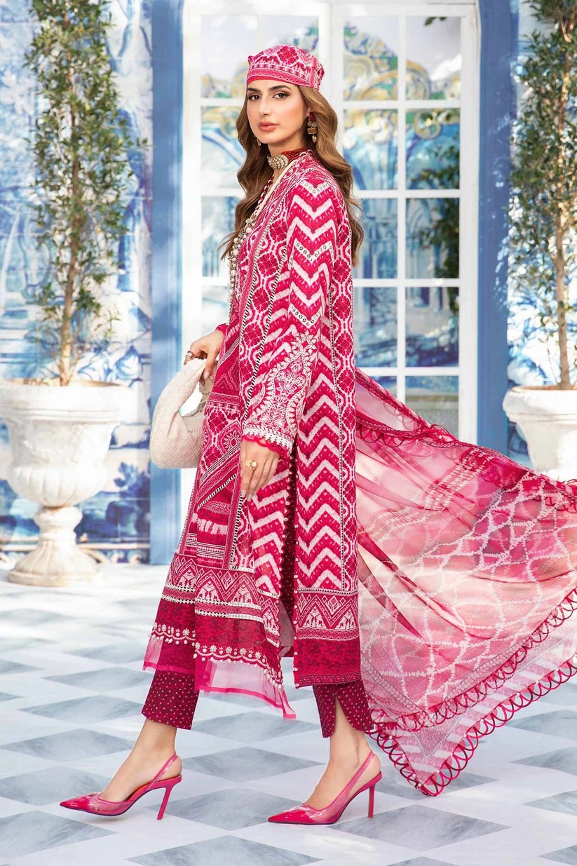 QN792-3 Piece Unstitched Digital Printed Airjet Summer  Lawn Suit - Qirat Noman