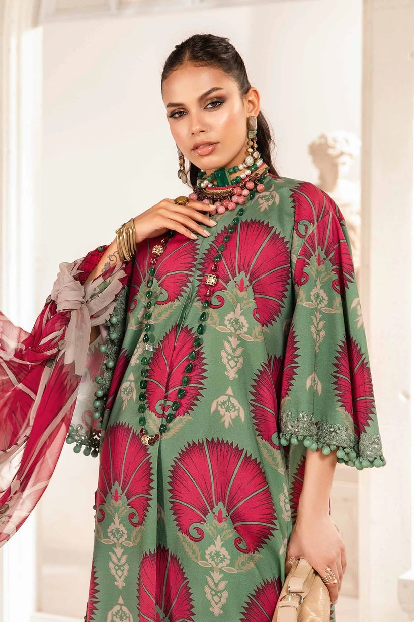 QN788-3 Piece Unstitched Digital Printed Airjet Summer  Lawn Suit - Qirat Noman