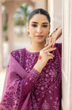 QN726-SUMMER 3PC Lawn Heavy Embroidered Shirt With Organza Embroidered Dupatta unstitch