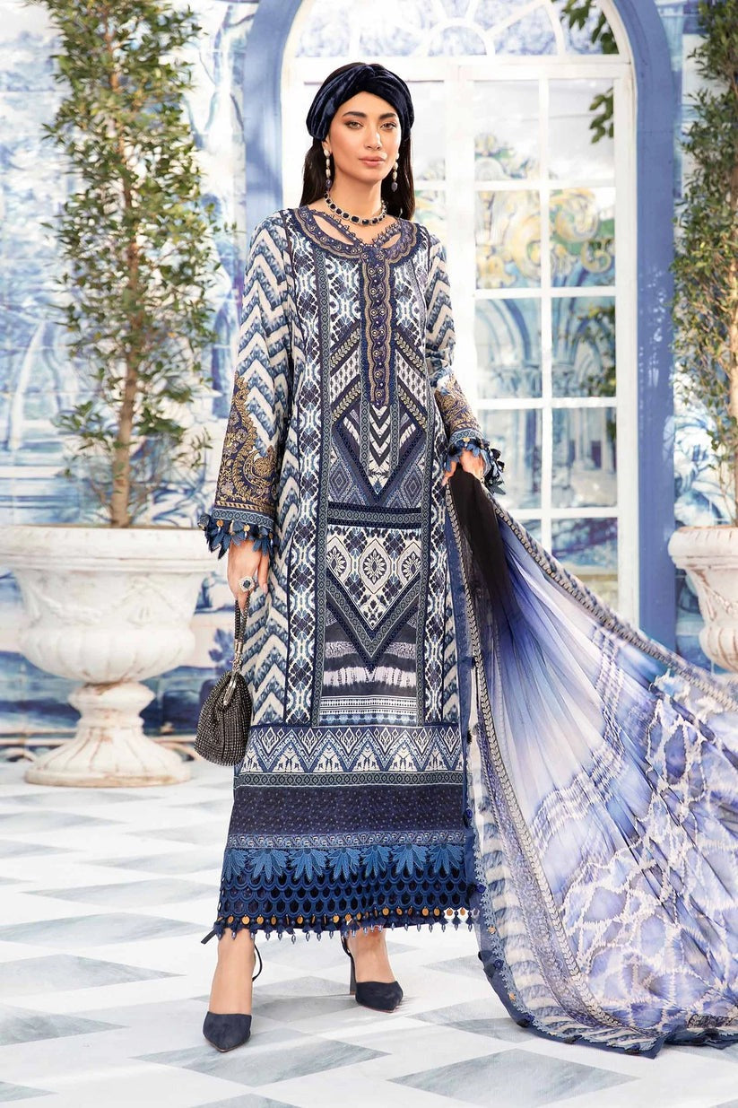 QN793-3 Piece Unstitched Digital Printed Airjet Summer  Lawn Suit - Qirat Noman