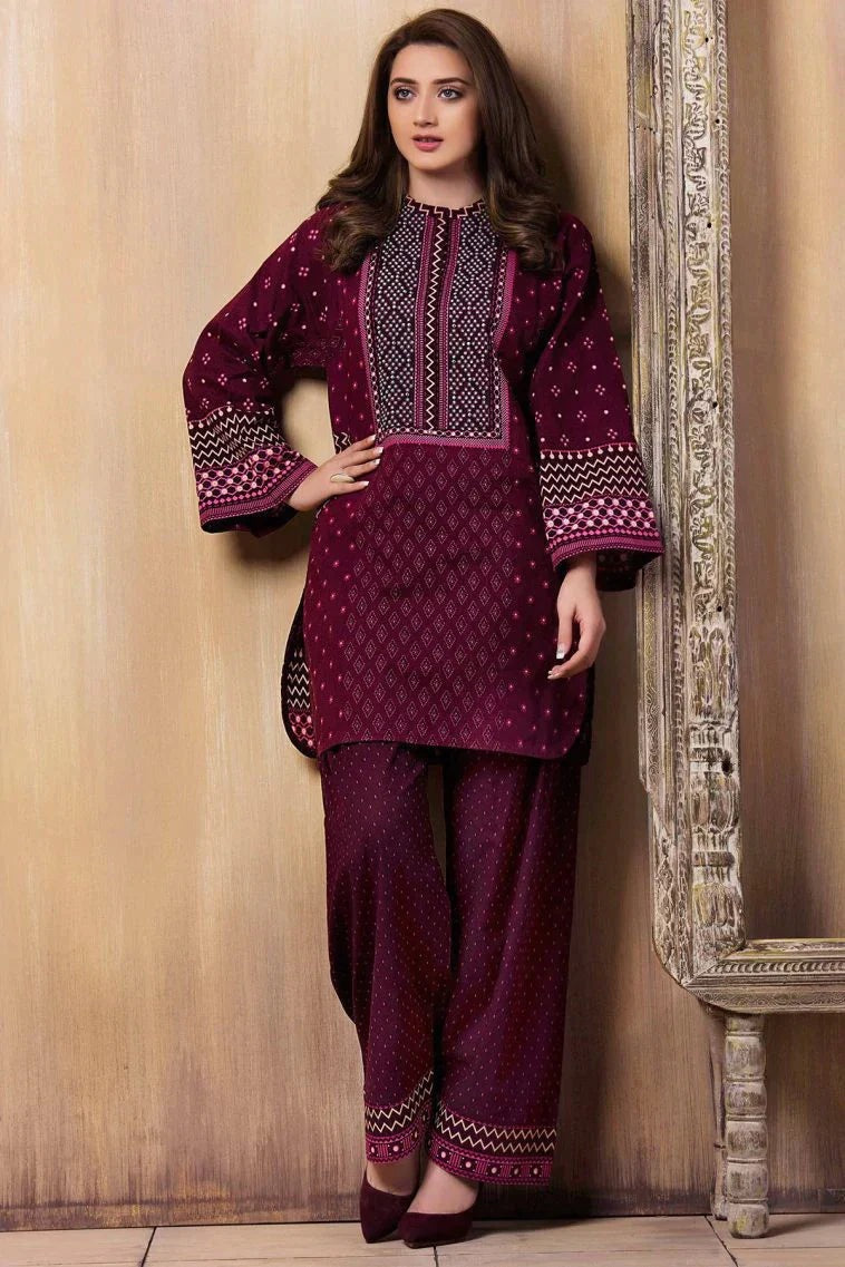 QN015-Laj wanti 2Pc Summer Embroidered Lawn Suite With Fully Embroidered trouser & Patches - Qirat Noman