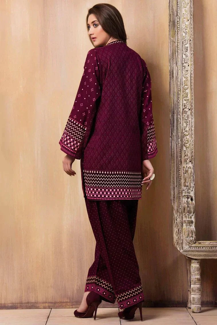 QN015-Laj wanti 2Pc Summer Embroidered Lawn Suite With Fully Embroidered trouser & Patches - Qirat Noman