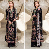 QN1033 - Qalamkar - 3PC Lawn Embroidered Shirt with Embroidered Slub Net Dupatta unstitch