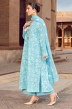 QN209 -Bareeze -Embroidered 3pc lawn dress with embroidered chiffon dupatta