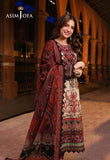 QN1224- ASIM JOFA - Winter 3PC Unstitched Karandi Digital Print Dress