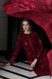 QN1238 UNSTITCHED WINTER BATIK-3PC DHANAK EMBROIDERED SHIRT WITH COURTRAI PRINTED SHAWL & TROUSER-