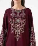 QN1241 UNSTITCHED WINTER BATIK-3PC Unstitched DHANAK EMBROIDERED SHIRT WITH SHAWL & TROUSER