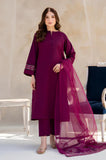 QN763 SUMMER 3PC Lawn Embroidered Shirt With Organza Embroidered Dupatta