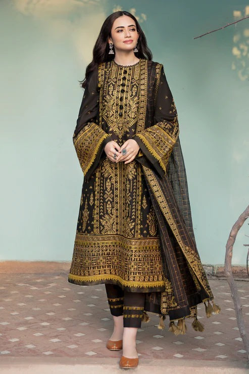 QN759- SUMMER Embroided 3pc Lawn dress with embroidered Dimond dupatta - Qirat Noman