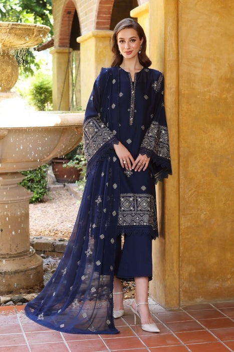 QN236-BAREEZE-EMBROIDERED 3PC Summer  LAWN DRESS WITH EMBROIDERED CHIFFON DUPATTA - Qirat Noman