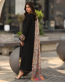Winter asim jofa -3PC DHANAK EMBROIDERED SHIRT WITH DHANAK AND TROUSER-QN2039