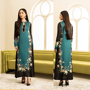 QN828 WINTER 3PC Lulusar shmoz Silk Printed - Qirat Noman